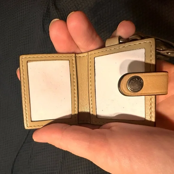 Coach Tan Picture Keychain with Silver Accents NWOT - Picture 3 of 3